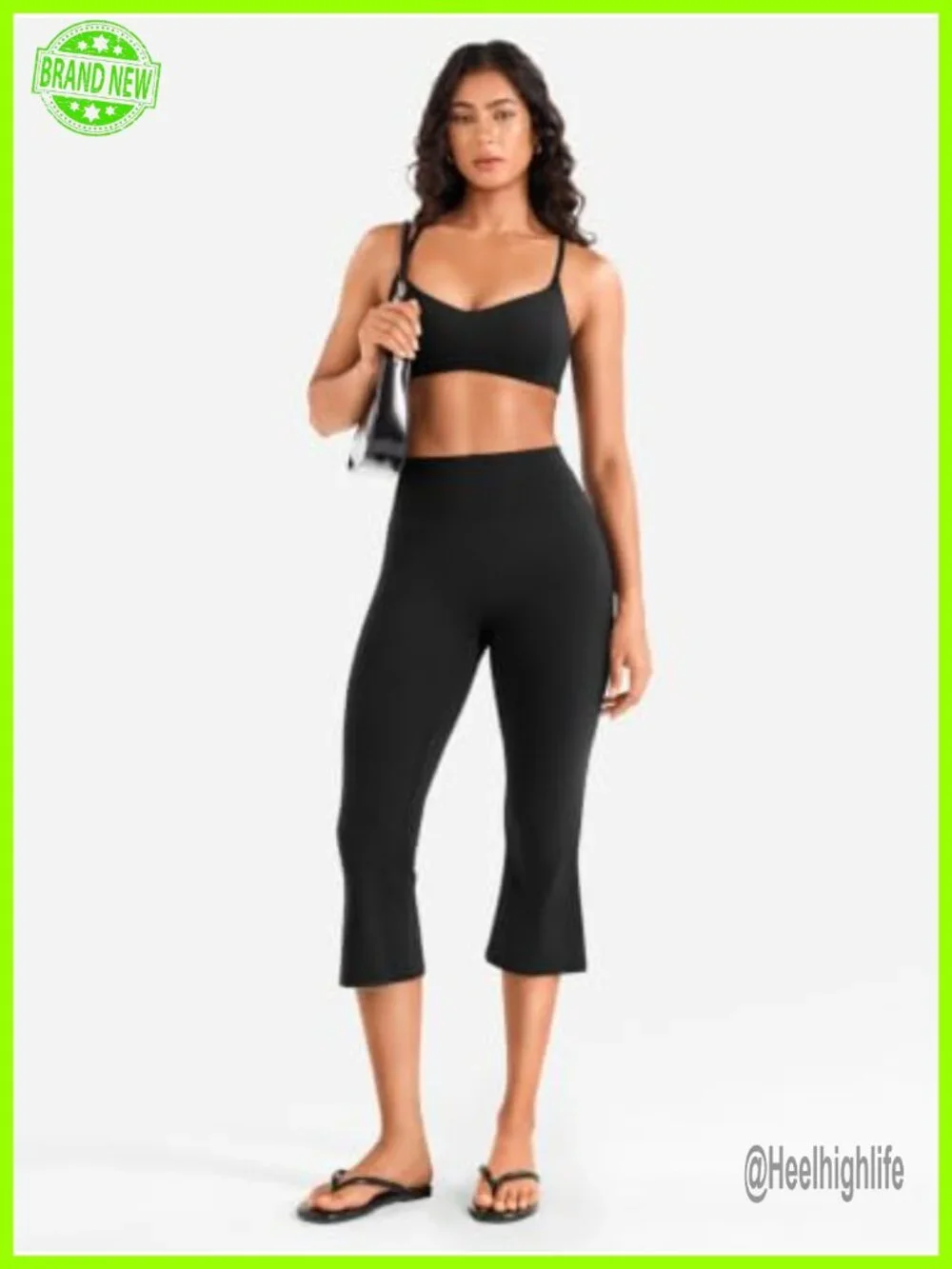 Capri Flare Leggings High Waist Nylon Spandex Yoga Pants